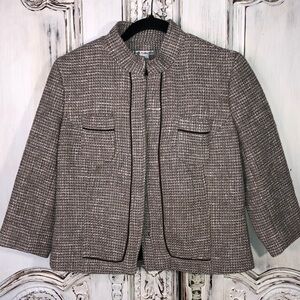 Vintage 3/4 Length Sleeve Gray, Taupe, and Cream Jacket Size 4